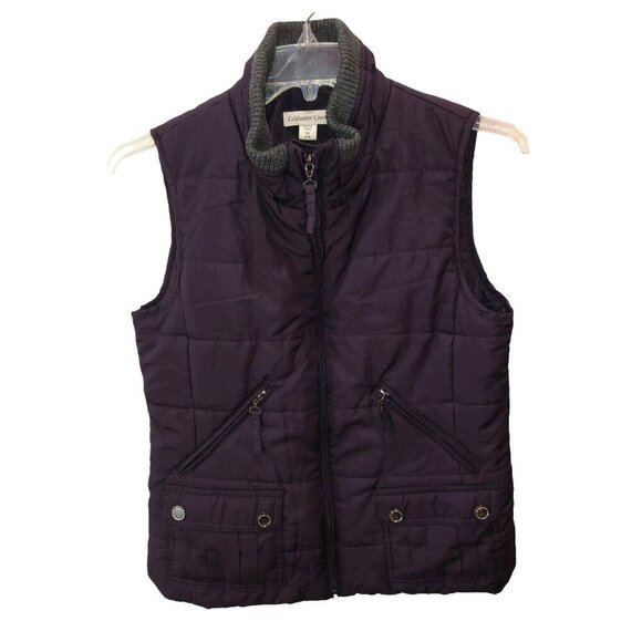 Coldwater Creek Womens Size XS 4 6 Purple Full Zip Front Pockets Puffer Vest - Picture 1 of 8